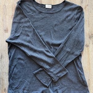 Anthro T.La Dark Gray Ribbed Long Sleeve Tee